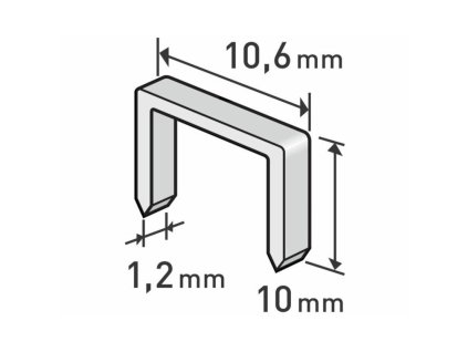 9282 spony do sponkovacej pistole dlzka 10mm hrubka 1 2mm balenie 1000ks