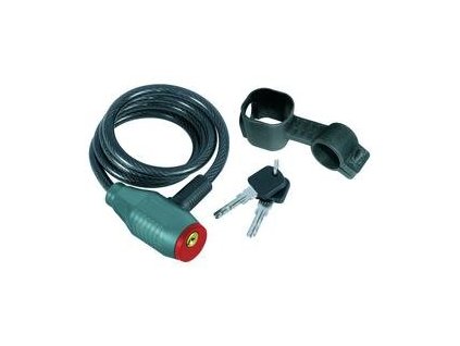 9495 zamok na bicykel spiralovy 100cm pr 8mm 2x kluc s drziakom