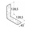 Uholník KP9 128x128x45x2,5 mm
