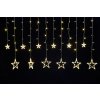 Vianočná reťaz Curtain, 138 LED teplá biela, s hviezdami, 230V, 8 funkcií, 2,2x0,6/0,9 m