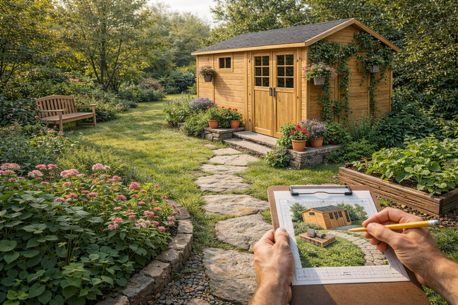 Ako premeniť záhradný domček na srdce vašej záhrady? Kľúčom je šikovné prepojenie!
