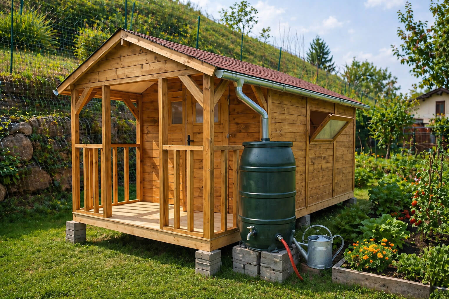 Ako premeniť záhradný domček na rezervoár vody pre celú záhradu