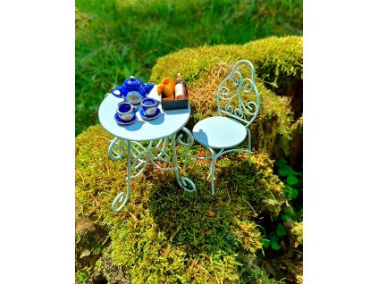 Porcelánová sada na piknik žlutá kytičková
