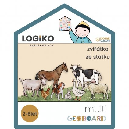 logiko na geoboard zvířátka ze statku