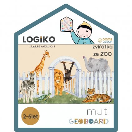 logiko na geoboard zvířátka ze zoo