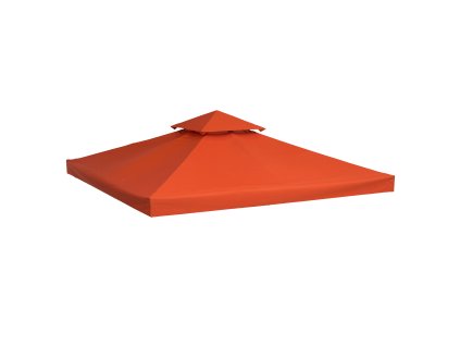 Outsunny náhradní střecha pro kovový altán 3x3m zahradní altán rezavě červený polyester, odolný proti povětrnostním vlivům | Aosom.de