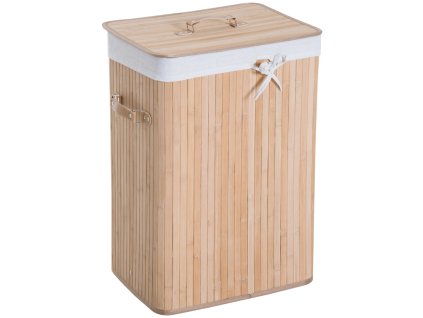 HOMCOM koš na prádlo box na prádlo s víkem 72L skládací plátěný pytel z přírodního bambusu 40 x 30 x 60 cm ideální pro sběr prádla | Aosom.de