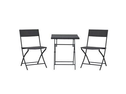 Outsunny polyratanový bistro set pro 2 osoby, ratanový zahradní nábytek, hnědý, ideální na balkon a terasu | Aosom.de