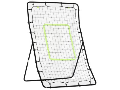 HOMCOM Kickback odrazová branka 75x126cm, odrazová stěna z oceli a PE, tréninková pomůcka pro fotbal, černá | Aosom.de
