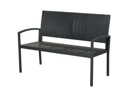 Outsunny polyratanová zahradní lavička 2místná lavička s ocelovým rámem a proutím černá Š122 x H60 x V87cm pro zahradu a terasu | Aosom.de