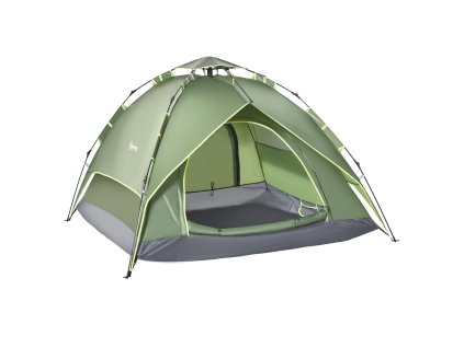 Outsunny kempinkový stan pro 2 dospělé + 1 dítě, nepromokavý, 4 roční období, 210x210x140cm, ideální pro venkovní dobrodružství | Aosom.de