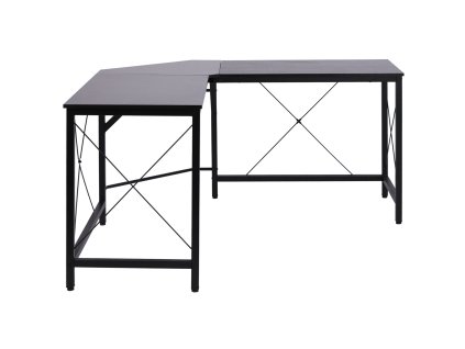 Počítačový stůl HOMCOM Rohový stůl ve tvaru L 150x150x76cm MDF černý, moderní rohový stůl pro kancelář a domácí pracovnu | Aosom.de