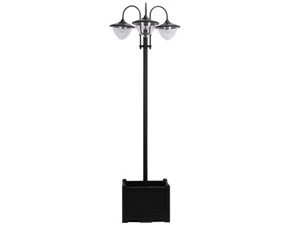 Outsunny solární světlo zahradní světlo 3-hlavová lampa s podstavcem květináče, vodotěsné, nerezová ocel, 60x55x189cm| Aosom