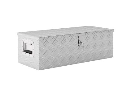 HOMCOM box na nářadí box na táhla hliníkový box hliníkový box 76x33x25cm stříbrný robustní a univerzální | Aosom.de