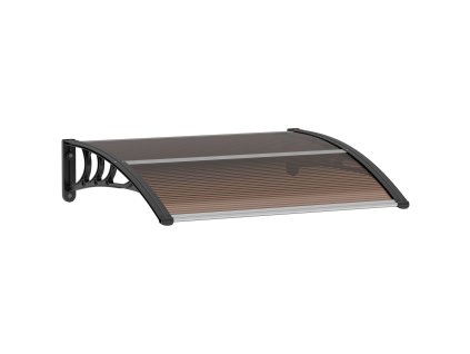 Outsunny stříška na vchodové dveře Polykarbonátová stříška, odolná proti povětrnostním vlivům, hnědá, 120x75cm| Aosom