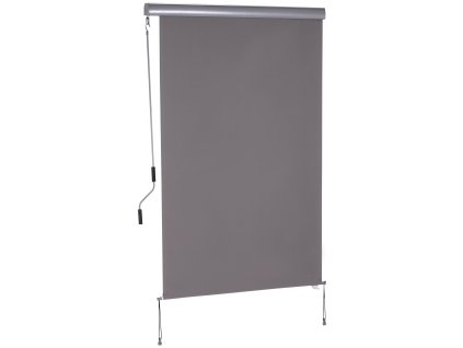 Outsunny vertikální markýza na balkón 120 x 200 cm, vertikální markýza, zástěna proti větru s ruční klikou v šedé barvě | Aosom.de