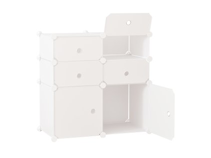 HOMCOM Policový botník s úložnými boxy z plastu a oceli, bílý, 75x37x73cm, ideální pro udržení pořádku v předsíni | Aosom.de