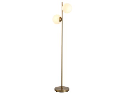HOMCOM stojací lampa stojací lampa 2-dílná se skleněným stínidlem, ocel a sklo, výška 165 cm, zlatá a bílá, moderní design do obývacího pokoje | Aosom.de