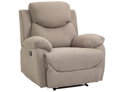HOMCOM Relaxační křeslo rozkládací s náklonem 150°, TV křeslo v lněném vzhledu, béžová barva, 97x96x105,5cm| Aosom