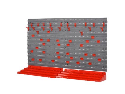 Držák na nářadí šedočervený pro dílnu 95,5x23x53,5 cm stabilní úložné řešení pro pořádek a přehled | Aosom.de