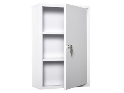 kleankin lékárnička 3 přihrádky uzamykatelná ocelová bílá 40x18x60cm | Aosom