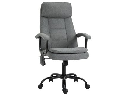 Masážní kancelářská židle Vinsetto, ergonomická kancelářská židle, výškově nastavitelná herní židle, šedá| Aosom