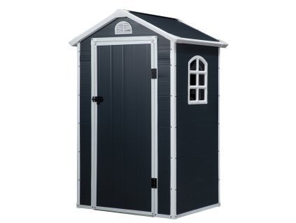Outsunny zahradní kůlna zahradní kůlna na nářadí s větracím oknem jednoplášťová střecha kovová šedá 134 x 104 x 204 cm pro zahradu a venkovní použití | Aosom.de