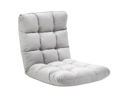 HOMCOM skládací podlahové křeslo 3 v 1 s nastavitelným opěradlem 13 poloh skládací lehátko šedé z kovové pěny 55x71x53,5cm do obývacího pokoje a na zahradu | Aosom.de