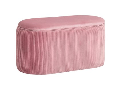 Lavice HOMCOM Růžová čalouněná lavice s úložným prostorem ve francouzském stylu, elegantní sametový potah, 81x40x41cm do předsíně a obývacího pokoje | Aosom.de