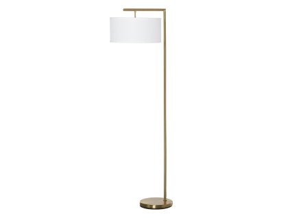 HOMCOM Stojací lampa s paticí E27 Stojací lampa do obývacího pokoje ložnice kancelář, kov ocel plátno zlatá bílá 47x37x153 cm | Aosom.de