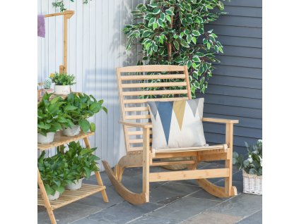 Zahradní houpací křeslo Outsunny relaxační křeslo 70 x 100 x 95,5 cm, bambus a překližka, pohodlné houpací křeslo na zahradu a terasu | Aosom.de