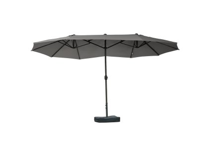 Zahradní slunečník Outsunny dvojitý slunečník s ruční klikou tmavě šedý ovál 460 x 270 x 240 cm | Aosom