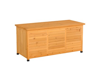 Outsunny zahradní přístřešek na nářadí voděodolný přístřešek z jedlového dřeva odolný velký prostor 127 x 56 x 60 cm žlutý | Aosom