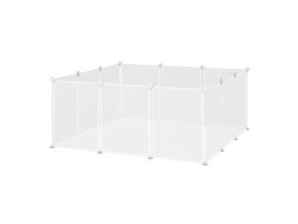 Výběh PawHut pro volný výběh DIY síťový výběh pro malá zvířata 105x105x45cm 12 panelů bílý pro vnitřní i venkovní použití | Aosom.de