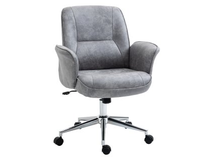 Kancelářská židle Vinsetto XXL ergonomická čalouněná židle výškově nastavitelná s funkcí houpání do nosnosti 120 kg Světle šedá | Aosom.de