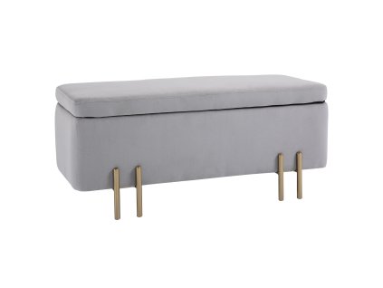 HOMCOM lavice čalouněná lavice s úložným prostorem truhla lavice 100x40x42cm světle šedá látka kovová pěna do předsíně obývací pokoj | Aosom.de