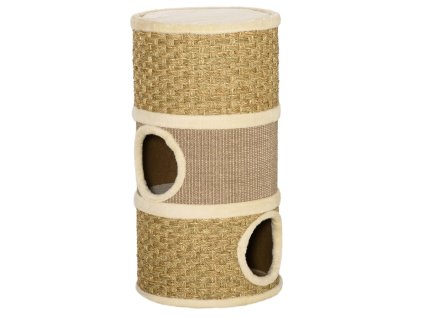 PawHut škrabadlo pro kočky 3 úrovně se sisalem a plyšem 37,5x37,5x70cm ideální pro milovníky koček | Aosom.de