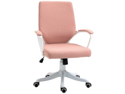 Ergonomická kancelářská židle Vinsetto s bederní opěrkou, výškově nastavitelná, houpací funkce, růžová, ideální pro domácí kancelář a hraní her | Aosom.de