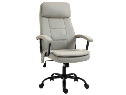 Kancelářská židle Vinsetto s masážní funkcí ergonomická výškově nastavitelná kancelářská židle s houpací funkcí béžová pro pohodlí v domácí kanceláři | Aosom.de