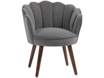 HOMCOM jídelní židle kuchyňská židle křeslo s opěradlem židle do obývacího pokoje polyester kaučukovník tmavě šedá 66 x 72 x 79 cm | Aosom