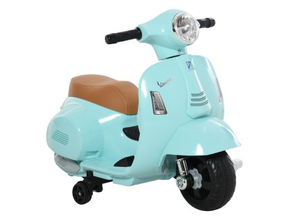 HOMCOM VESPA elektrická motorka dětská motorka elektrické vozidlo 18-36 měsíců 3 km/h LED světlo zvuk PP plast kov zelená 66,5 x 38 x 52 cm | Aosom