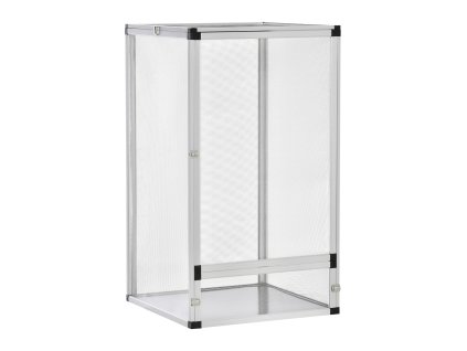 PawHut box na plazy chovný box pro plazy a obojživelníky 45 x 45 x 80 cm, hliníková stříbrná, ideální pro chov pavoukovců a plazů | Aosom.de