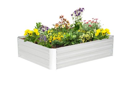 Outsunny pozinkovaný ocelový vyvýšený záhon 120 x 90 x 30 cm zahradní truhlík na květiny a zeleninu | Aosom.de