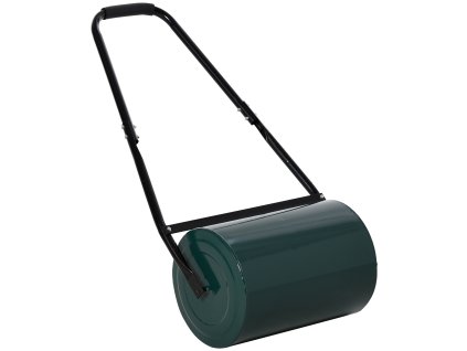 Zahradní válec Outsunny s rukojetí ve tvaru U Průměr 31 cm Pracovní šířka 30 cm Náplň 40 l vody Písek Kovová zelená barva pro dokonalé trávníky | Aosom.de