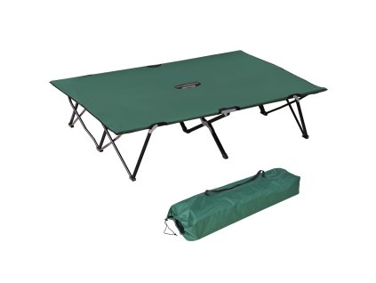 Kempinkové lůžko Outsunny pro 2 osoby s nosností až 136 kg Skládací lůžko s přenosnou taškou Oxford Green Black 193 x 125 x 40 cm pro outdoorová dobrodružství | Aosom.de