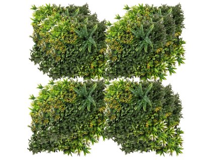 Outsunny umělá rostlinná stěna 12 kusů UV ochrana zástěna 50x50 cm vícelistý design pro zahradu balkon terasu | Aosom.de
