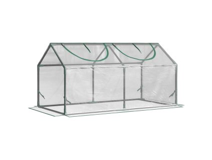Fóliový skleník Outsunny s oknem, PVC skleník 120x60x60 cm, průhledný skleník na rajčata a chladicí rám pro rostliny | Aosom.de