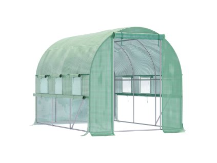 Fóliový skleník Outsunny 2,95x2x2m, tunelový, průchozí se 6 okny UV ochrana pro pěstování rostlin na zahradě | Aosom.de