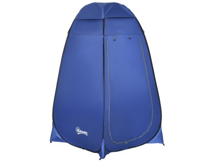 Outsunny Pop up WC stan, 120 x 120 x 190 cm, Mobilní kempingový sprchový stan, Převlékací stan s vnitřní kapsou, Sprchový kout, Polyester， Tmavě modrá| Aosom