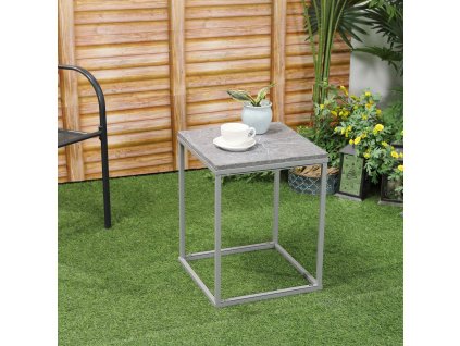 Outsunny zahradní stolek konferenční stolek 40 x 40 x 50 cm s robustním kovovým rámem v industriálním designu pro zahradu terasu balkon | Aosom.de